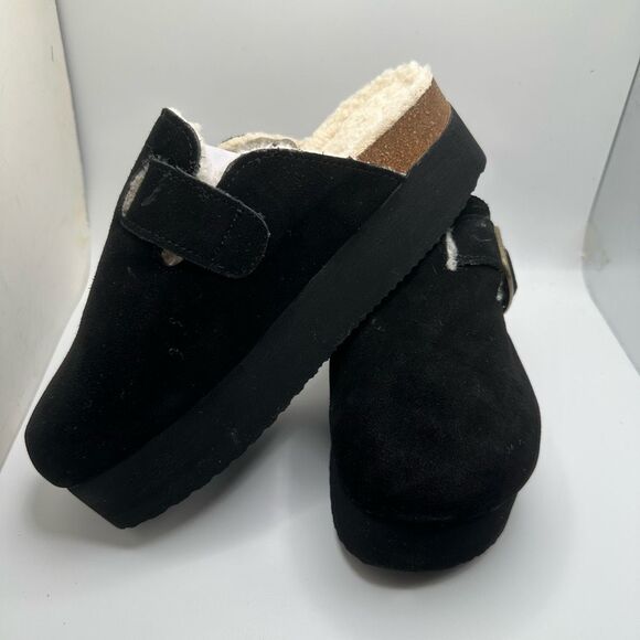 CUSHIONAIRE Women's Granola Fur Genuine Suede Faux Fur Lined Cork Footbed Platfo - Picture 7 of 7